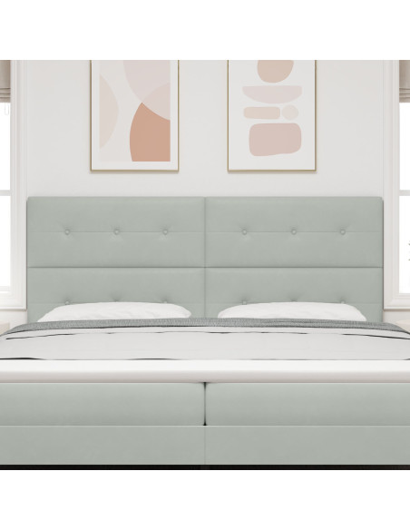 Testiera con testiera Grigio chiaro 200 cm Pelle Sintetica