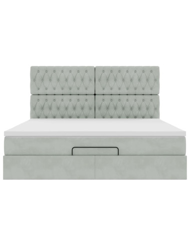 Struttura Letto Pouf con Materassi 160x200 cm in Velluto