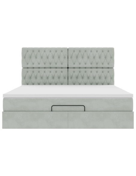 Struttura Letto Pouf con Materassi 160x200 cm in Velluto