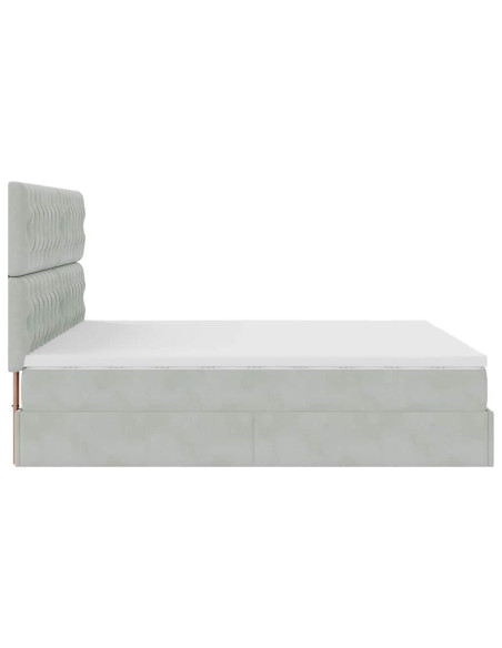 Struttura Letto Pouf con Materassi 160x200 cm in Velluto