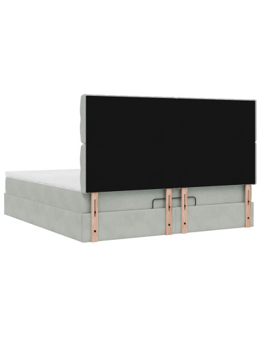 Struttura Letto Pouf con Materassi 160x200 cm in Velluto