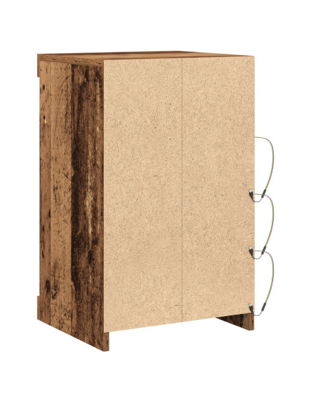 Credenza con Luci LED Legno Vecchio 41x37x67 cm
