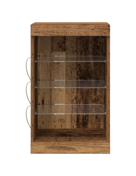 Credenza con Luci LED Legno Vecchio 41x37x67 cm
