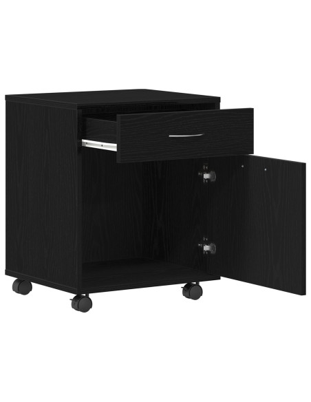 Mobiletto Rolling in Rovere Nero 45x38x54 cm in Legno Ingegnerizzato