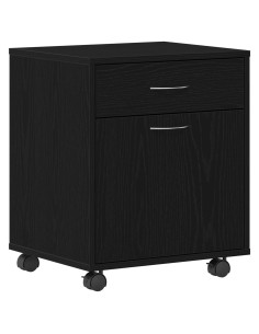 Armadio su ruote Rovere nero 45 x 38 x 54 cm Legno multistrato 2