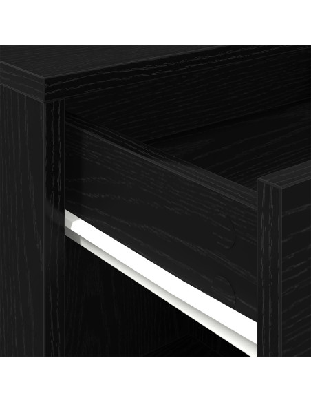 Armadio su ruote Rovere nero 45 x 38 x 54 cm Legno multistrato