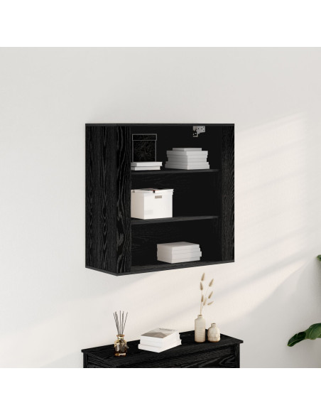 Armadio a muro  Nero Rovere 80x33x80 cm Legno ingegnerizzato