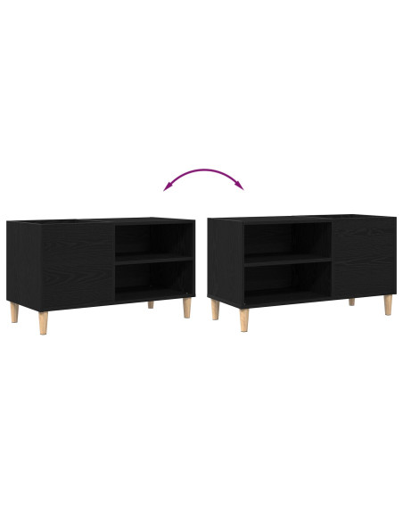 Armadio per dischi  Nero Rovere 84,5x38x48 cm Legno ingegnerizzato