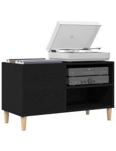 Mobile porta vinili Rovere nero 84,5 x 38 x 48 cm