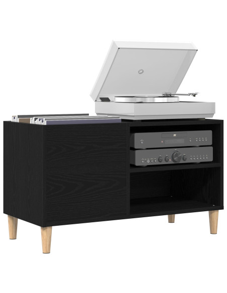 Mobile porta vinili Rovere nero 84,5 x 38 x 48 cm