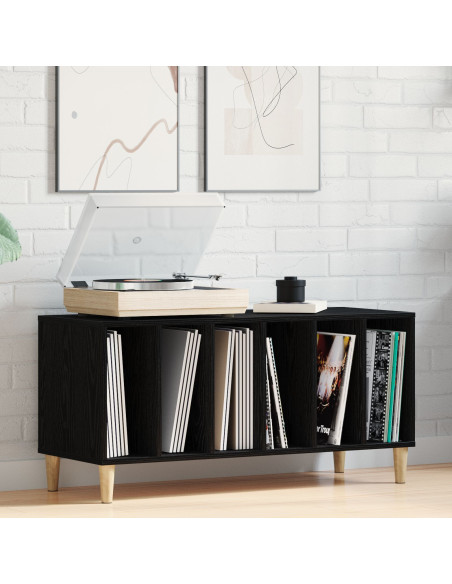 Mobile porta vinili Rovere Nero 100 x 38 x 48 cm