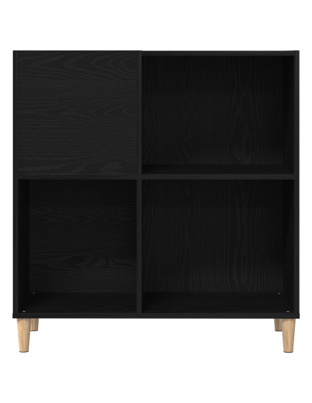 Armadio per dischi  Nero Rovere 84,5x38x89 cm Legno ingegnerizzato
