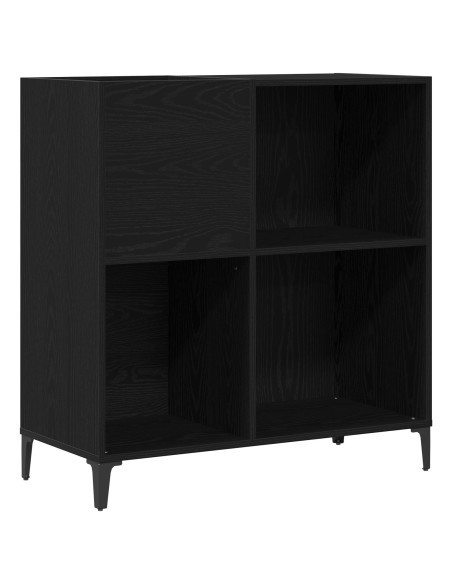 Armadio per dischi  Nero Rovere 84,5x38x89 cm Legno ingegnerizzato