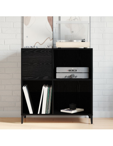 Mobile porta vinili Rovere Nero 84,5 x 38 x 89 cm
