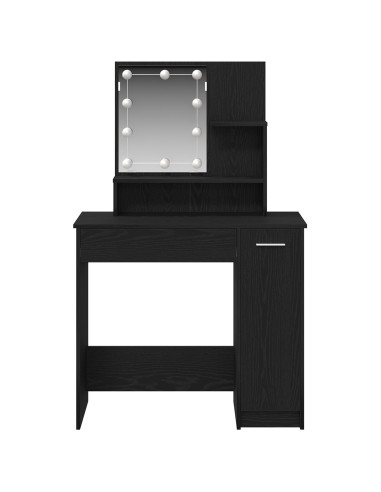 Tavolo da Trucco con cassetto Rovere Nero 86,5 x 35 x 136 cm