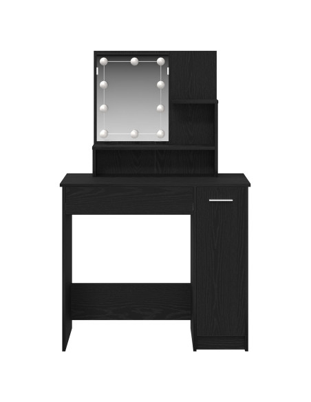 Tavolo da Trucco con cassetto Rovere Nero 86,5 x 35 x 136 cm