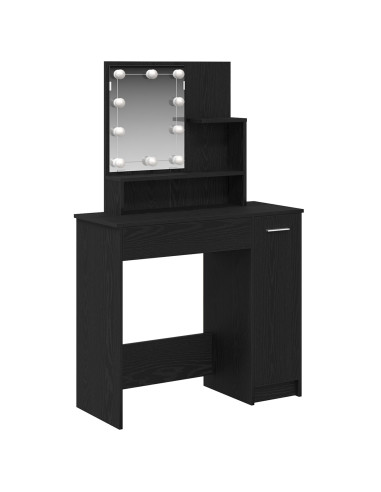 Tavolo da Trucco con cassetto Rovere Nero 86,5 x 35 x 136 cm