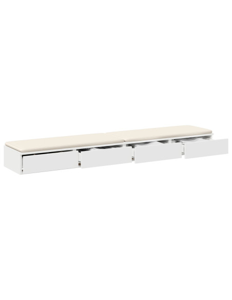 Cassetti per Letto Bianco 200x36,5x16,5 cm Legno Ingegnerizzato