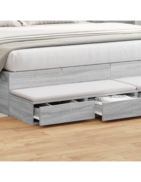 Cassetti per Letto Grigio Sonoma 200x36,5x16,5 cm Legno Ingenerizzato