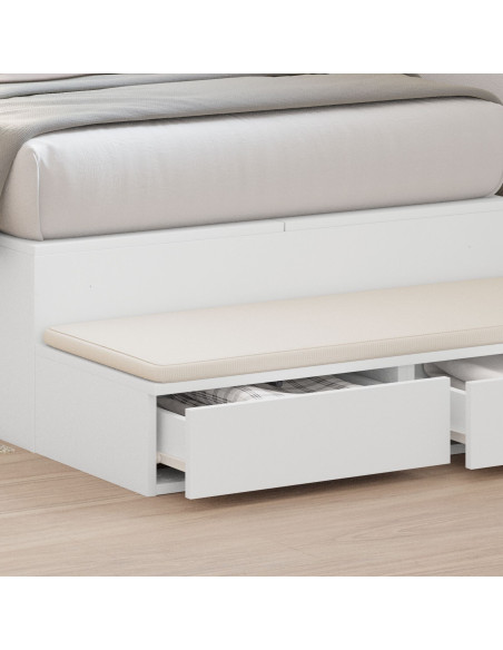 Cassetti per Letto Bianco 80x36,5x16,5 cm in Legno Composito