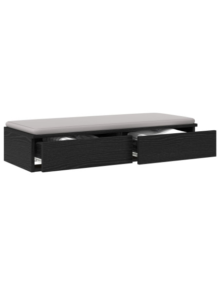 Cassetti per Letto Nero 80x36,5x16,5 cm in Legno Ingegnerizzato