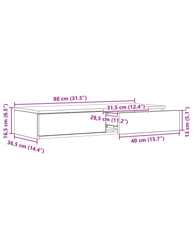 Cassetti per letto Grigio Sonoma 80 x 36,5 x 16,5 cm