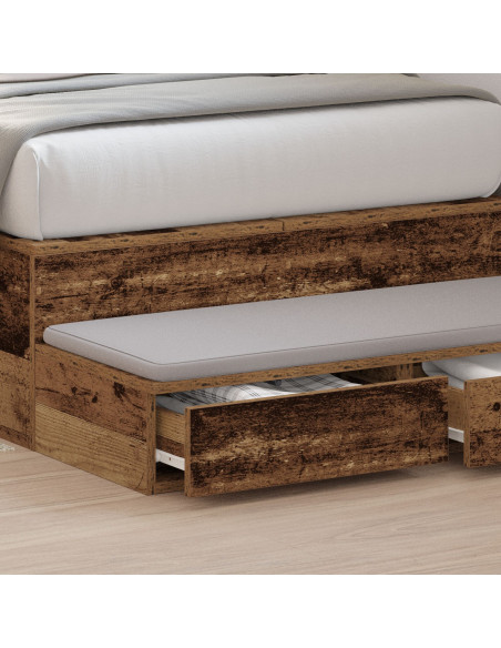 Cassetti per Letto  in Legno Vecchio 90x36,5x16,5 cm in Legno Ingegnerizzato