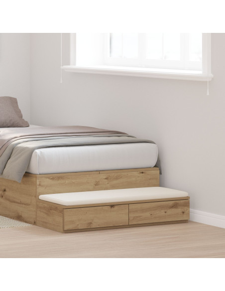 Cassetti per Letto in Quercia Fatta a Mano 90x36,5x16,5 cm in Legno Ingegnerizzato