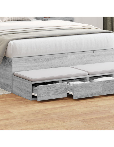 Cassetti per Letto Grigio Sonoma 120x36,5x16,5 cm Legno Ingegnerizzato