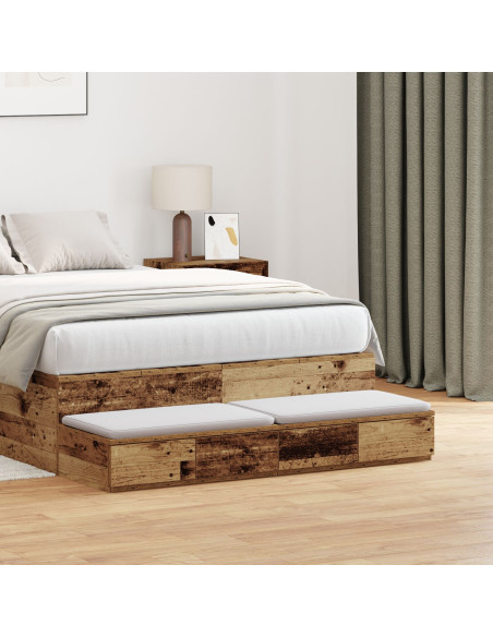 Cassetti Letto Legno Vecchio 120x36,5x16,5 cm Legno Ingegnerizzato