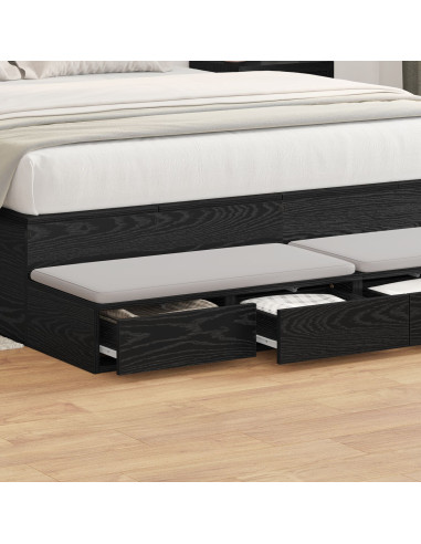 Cassetti per letto Rovere Nero 140 x 36,5 x 16,5 cm