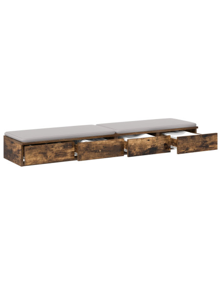 Comodini Rovere Affumicato Legno Massello di Rovere
