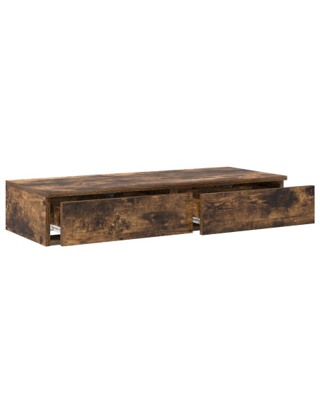 Cassetti per letto  in quercia affumicata 75x36,5x16,5 cm in legno ingegnerizzato