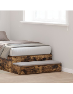 Cassetti per letto con cassetto Rovere fumé 75 x 36,5 x 16,5 cm 2