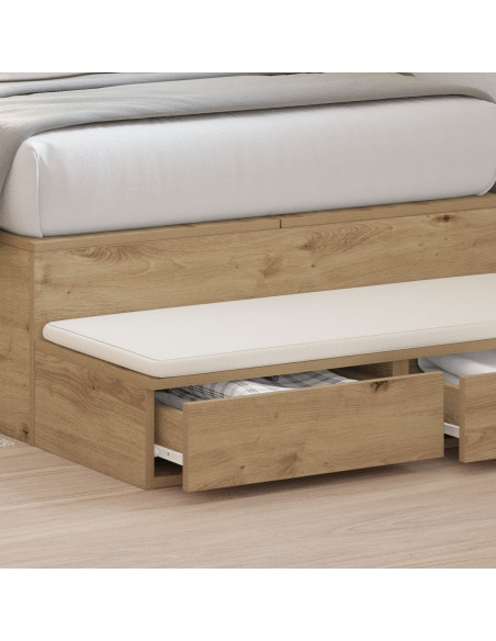 Cassetti per Letto in Rovere Artigianale 75x36,5x16,5 cm in Legno Ingegnerizzato