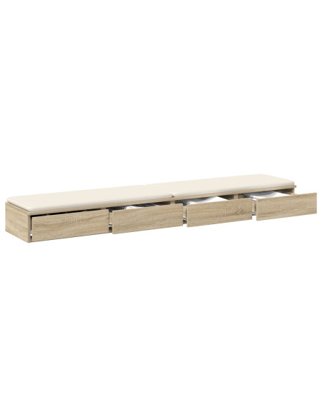 Cassetti per Letto  Rovere Sonoma 180x36,5x16,5 cm in Legno Ingegnerizzato