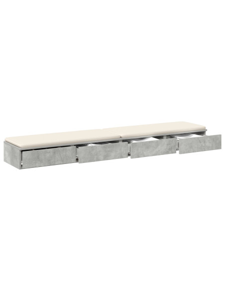 Cassetti per Letto Grigio Cemento 180x36,5x16,5 cm Legno Ingegnerizzato