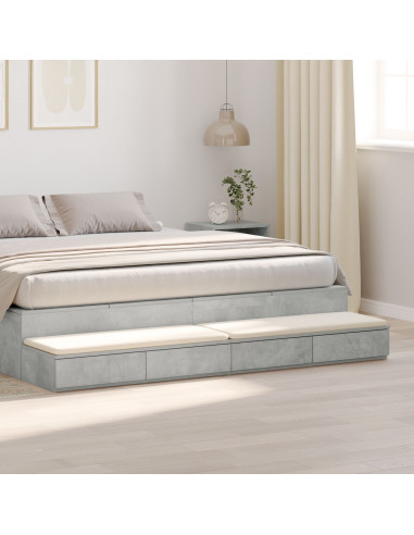 Cassetti per letto Grigio cemento 180 x 36,5 x 16,5 cm