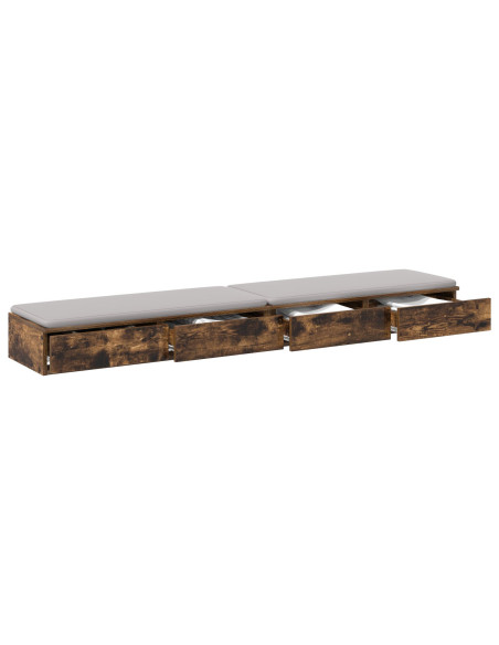 Cassetti  in rovere affumicato 180x36,5x16,5 cm in legno ingegnerizzato