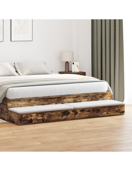 Cassetti  in rovere affumicato 180x36,5x16,5 cm in legno ingegnerizzato