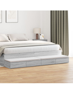Cassetti per letto Grigio Sonoma 180 x 36,5 x 16,5 cm 2