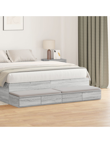 Cassetti per Letto Grigio Sonoma 135x36,5x16,5 cm Legno Ingegnerizzato