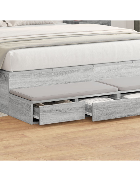 Cassetti per Letto Grigio Sonoma 135x36,5x16,5 cm Legno Ingegnerizzato