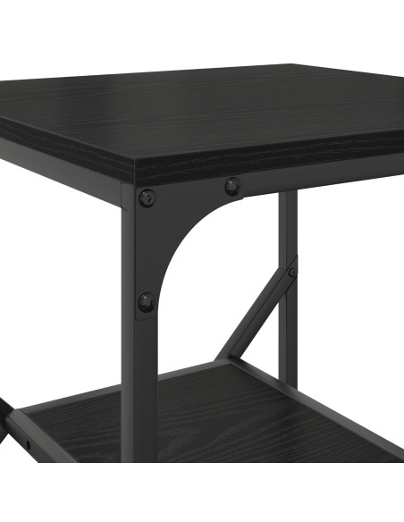 Tavolino  Nero Rovere 41x40x60 cm Legno ingegnerizzato