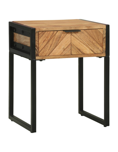 comodino  40x35x50 cm in legno massello di acacia