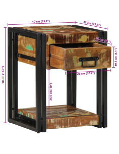 Armadio da Notte con cassetto Multicolore 40 x 35 x 50 cm 2