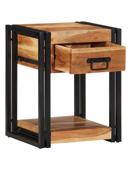 Comodino  40x35x50 cm in legno massello di acacia