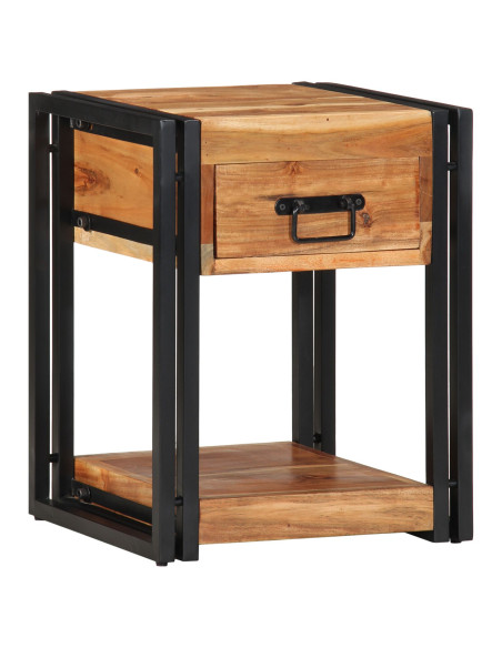 Comodino  40x35x50 cm in legno massello di acacia