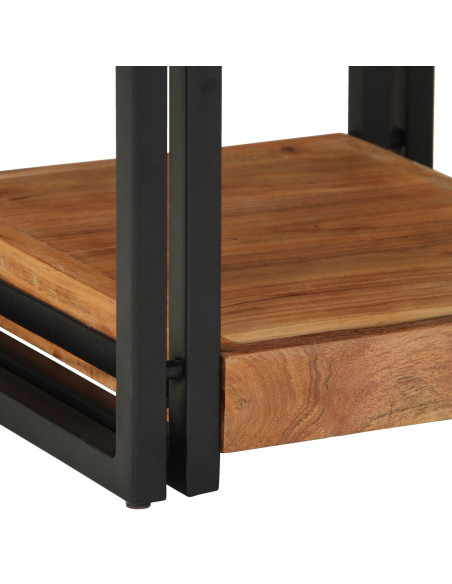 Comodini 2 pezzi 40x40x50 cm in legno massello di acacia