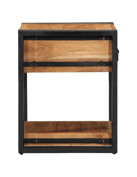 Comodini 2 pezzi 40x40x50 cm in legno massello di acacia